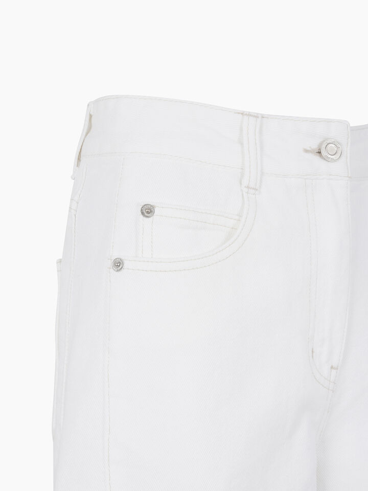 White denim bermudas - sisley k jeans shorts - White | Sisley K image number 3